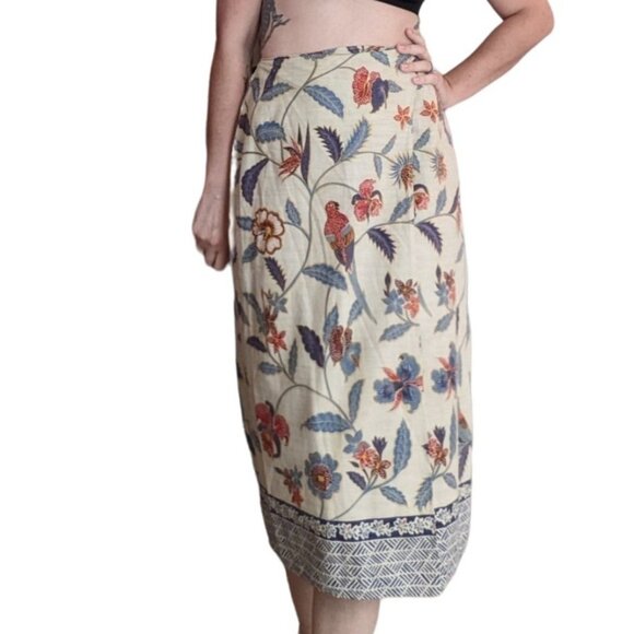 Vintage 90s Talbots Tropical Wrap Skirt 10 Petite - Picture 6 of 6
